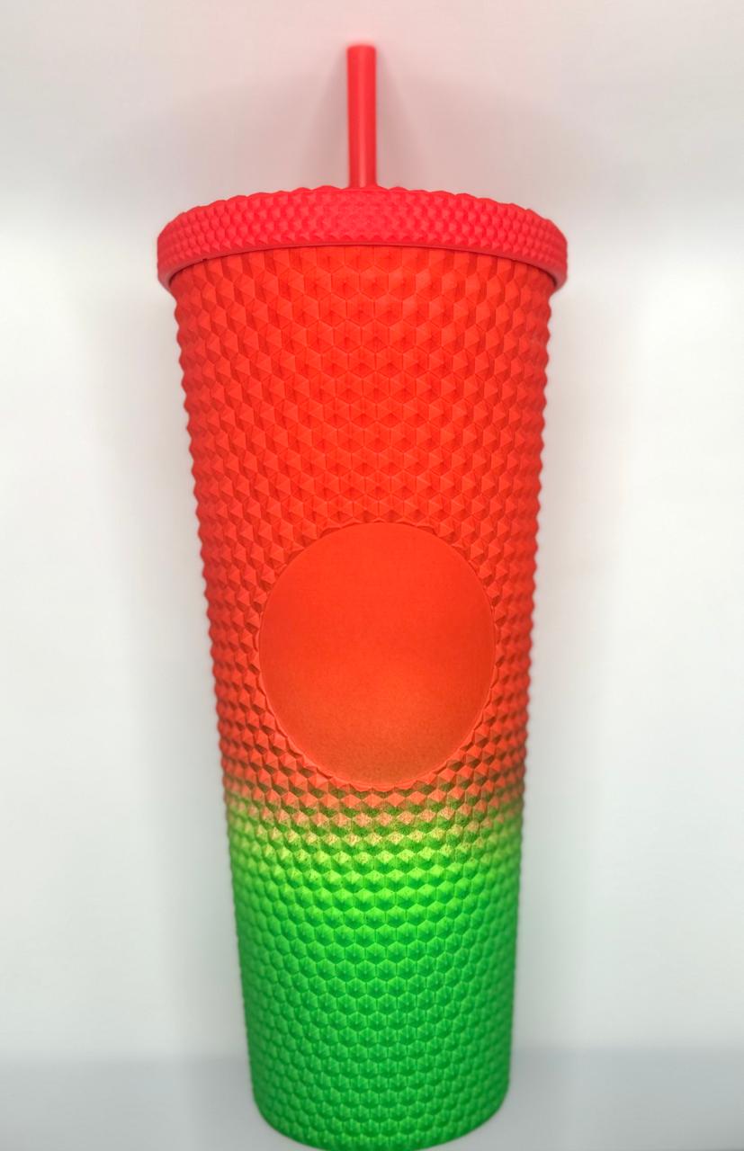 Vasos Diamantado Irisdicente Rojo Verde