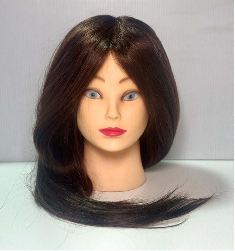 Cabeza Maniqui Con Cabello 100% Humano Natural 110gr