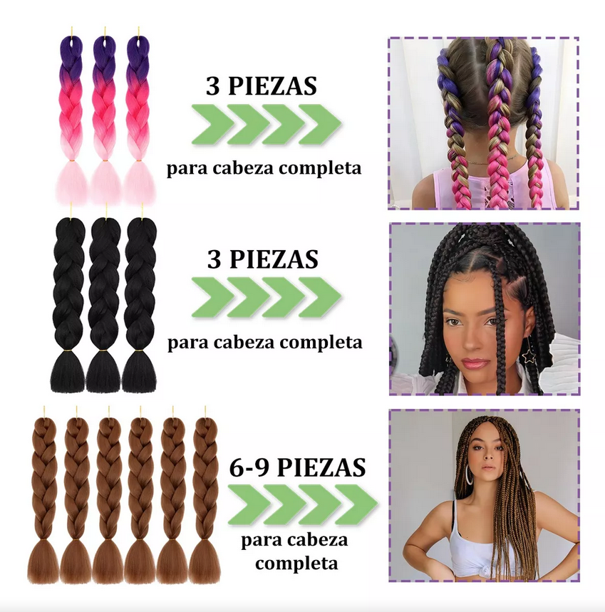Extensiones De Cabello Kanekalon -Compra Mayoreo codigo: Arilee9k