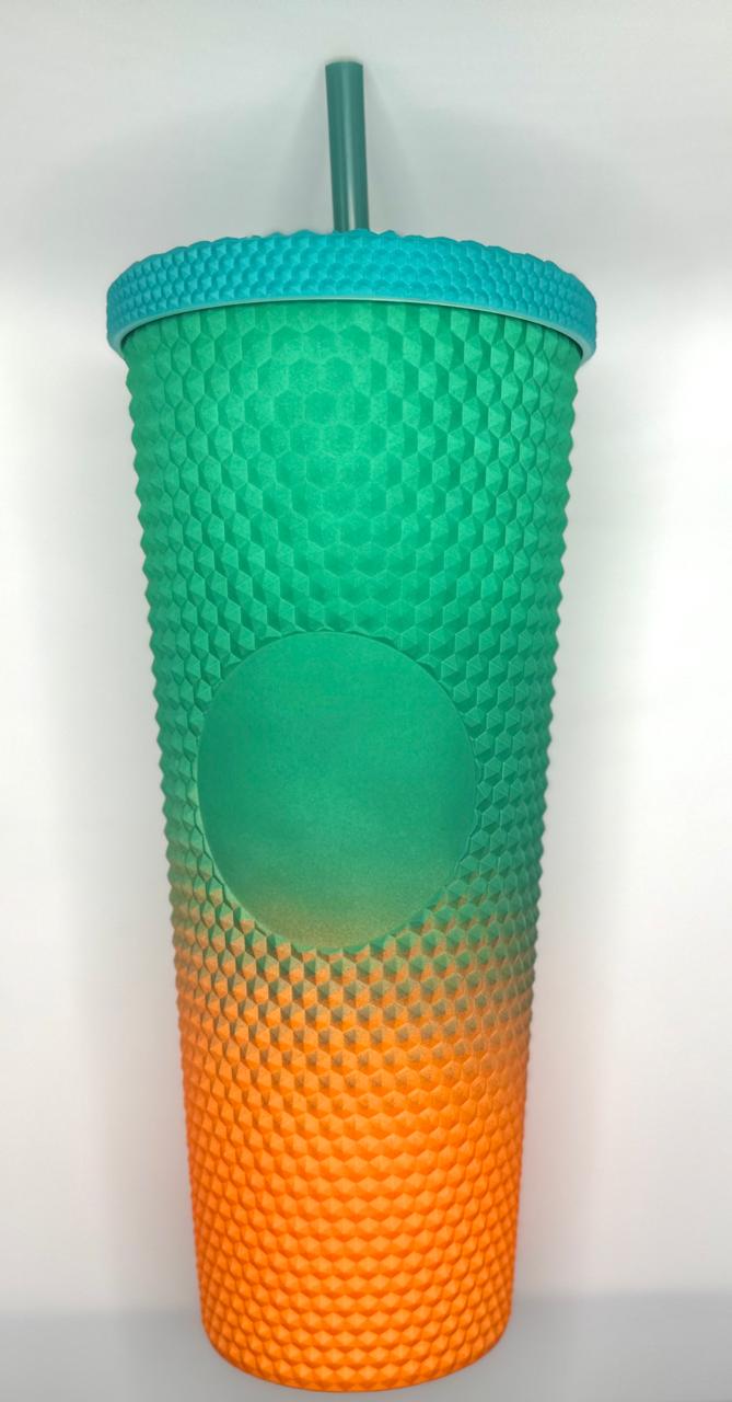 Vasos Diamantado Irisdicente Rojo Verde